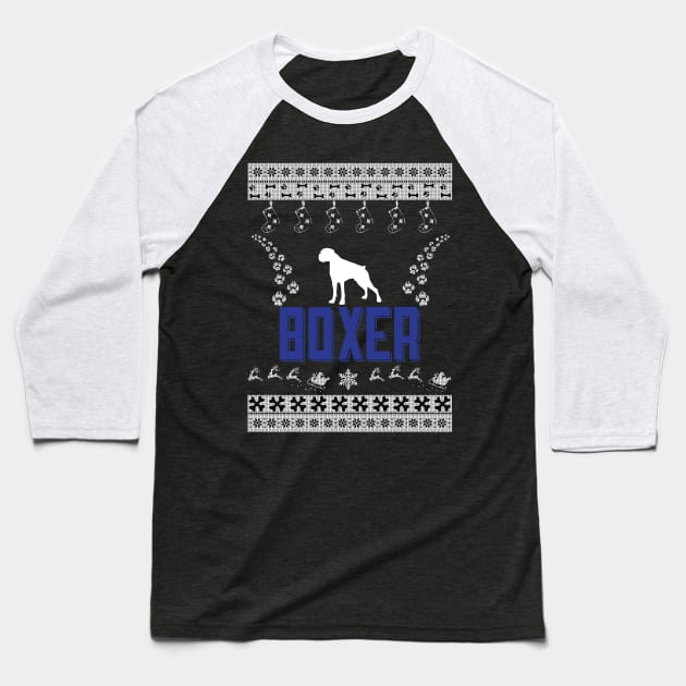 Merry Christmas BOXER Baseball T-Shirt by bryanwilly